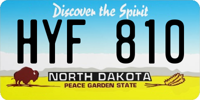 ND license plate HYF810