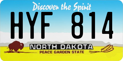ND license plate HYF814