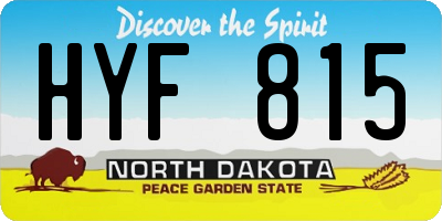 ND license plate HYF815