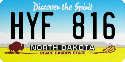 ND license plate HYF816