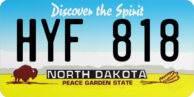 ND license plate HYF818