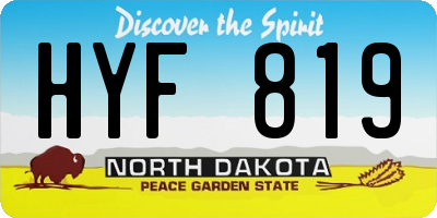 ND license plate HYF819