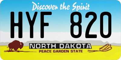 ND license plate HYF820