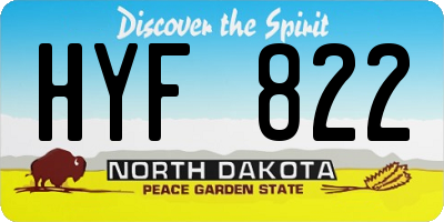 ND license plate HYF822