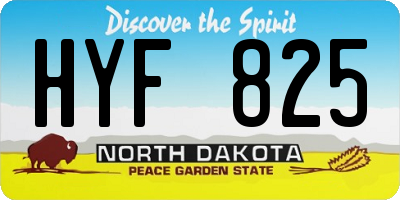 ND license plate HYF825