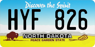 ND license plate HYF826