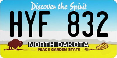 ND license plate HYF832