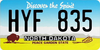 ND license plate HYF835