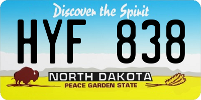 ND license plate HYF838
