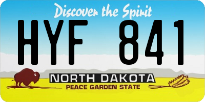 ND license plate HYF841