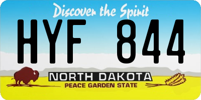 ND license plate HYF844