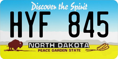 ND license plate HYF845
