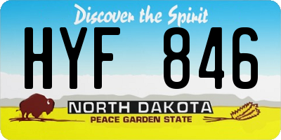 ND license plate HYF846