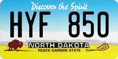 ND license plate HYF850