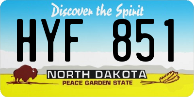 ND license plate HYF851