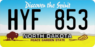 ND license plate HYF853