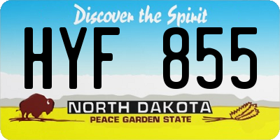 ND license plate HYF855