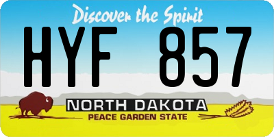 ND license plate HYF857