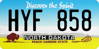 ND license plate HYF858