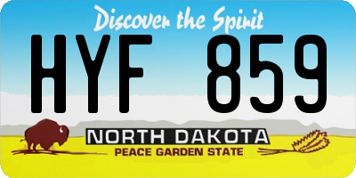 ND license plate HYF859