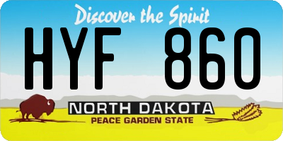 ND license plate HYF860