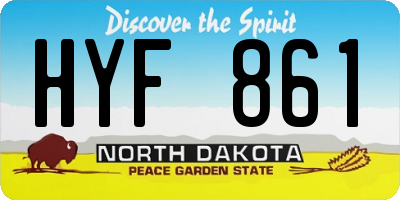 ND license plate HYF861