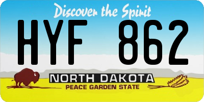 ND license plate HYF862