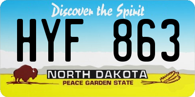 ND license plate HYF863