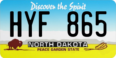 ND license plate HYF865
