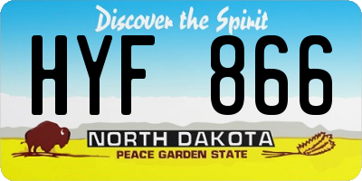 ND license plate HYF866