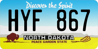 ND license plate HYF867