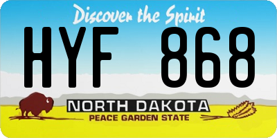 ND license plate HYF868