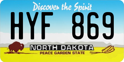 ND license plate HYF869