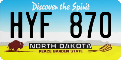 ND license plate HYF870