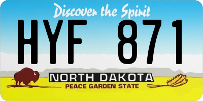 ND license plate HYF871