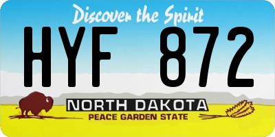 ND license plate HYF872