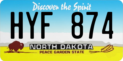 ND license plate HYF874