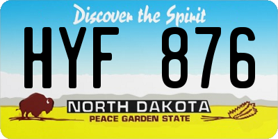 ND license plate HYF876