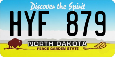 ND license plate HYF879