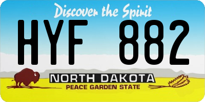 ND license plate HYF882