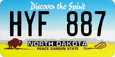 ND license plate HYF887