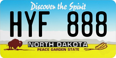 ND license plate HYF888
