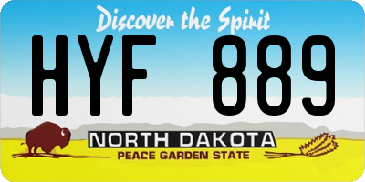 ND license plate HYF889