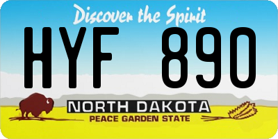 ND license plate HYF890