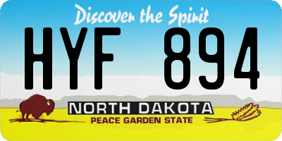 ND license plate HYF894