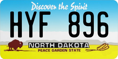 ND license plate HYF896