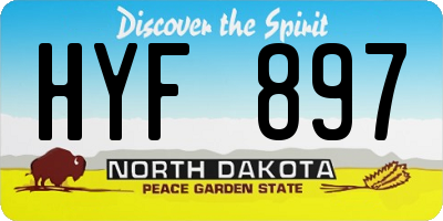 ND license plate HYF897
