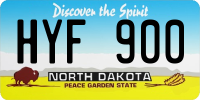 ND license plate HYF900
