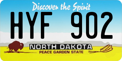 ND license plate HYF902