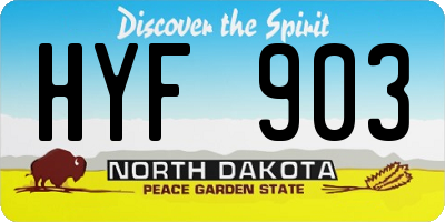 ND license plate HYF903